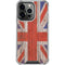 United Kingdom Flag Dark Wood iPhone 16 Pro Clear Case